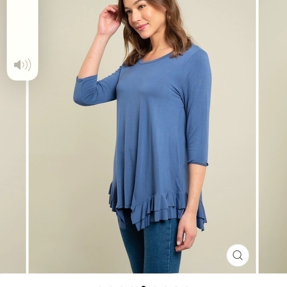 WOMEN'S TUNIC TOP-BLUE - Picture 2 of 3